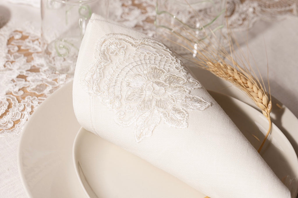 Dentelle Offwhite Placemat & Napkin - Set of 6