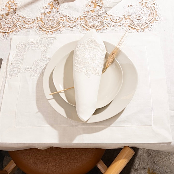 Dentelle Offwhite Placemat & Napkin - Set of 6