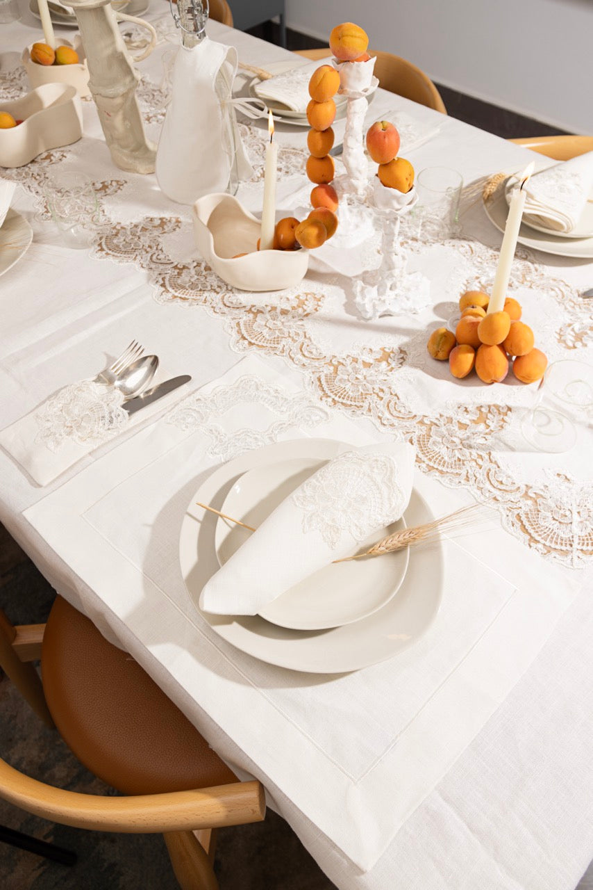 Dentelle Offwhite Placemat & Napkin - Set of 6