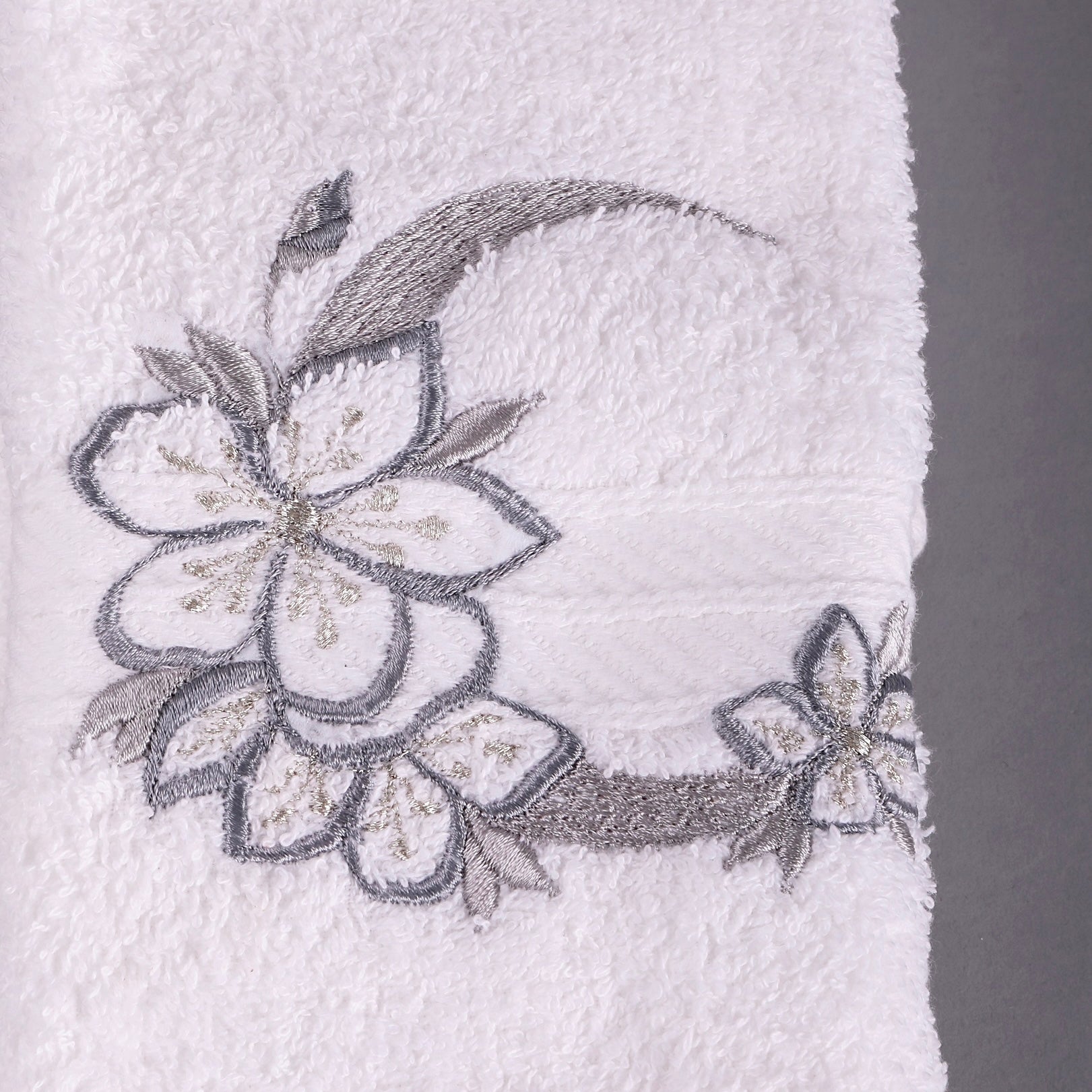 Embroidered Moon White Towels Set of 3