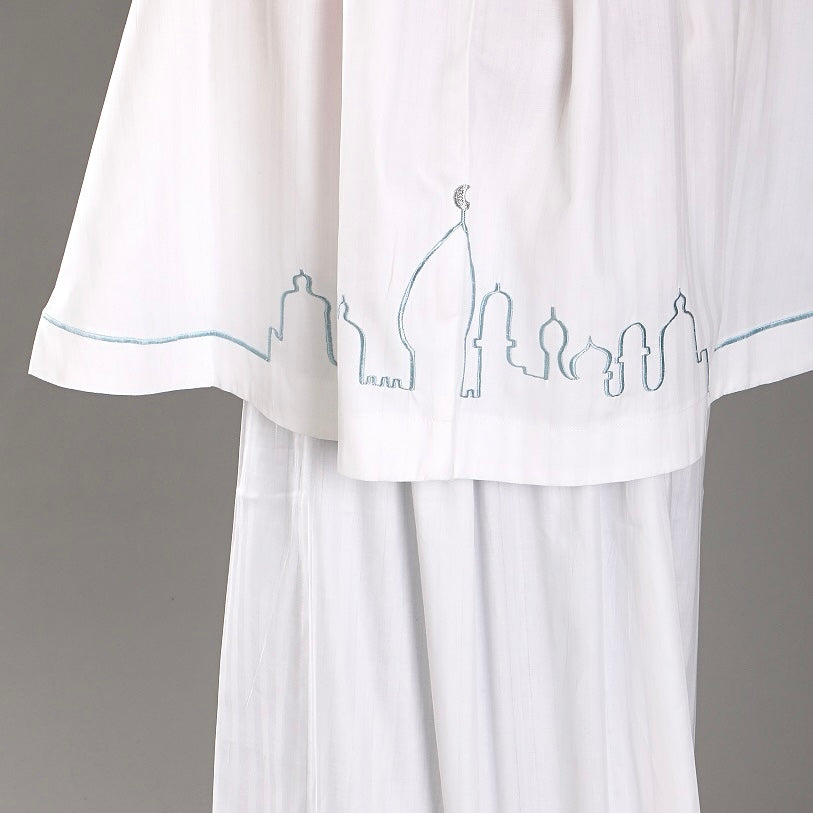 Blue Embroidered Kids Prayer Clothes 6 years