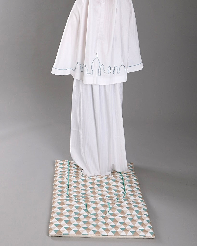 Blue Embroidered Kids Prayer Clothes 6 years