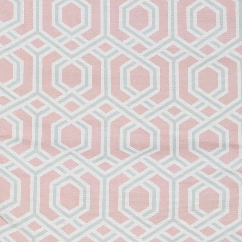 Kids Pink Geometry Design Linen Prayer Mat filled in 2cm dacron