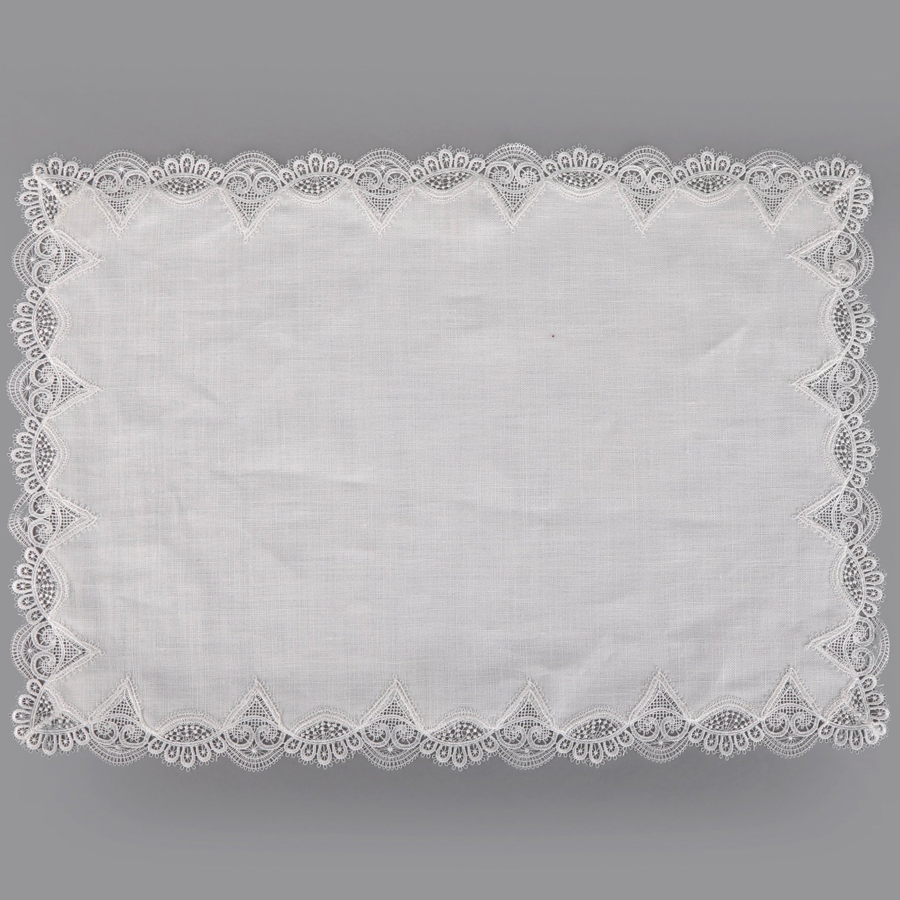 Off White Lace Embroidered Tray Mat