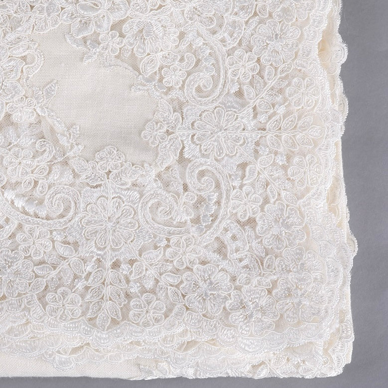 Off White Lace Embroidered Runner