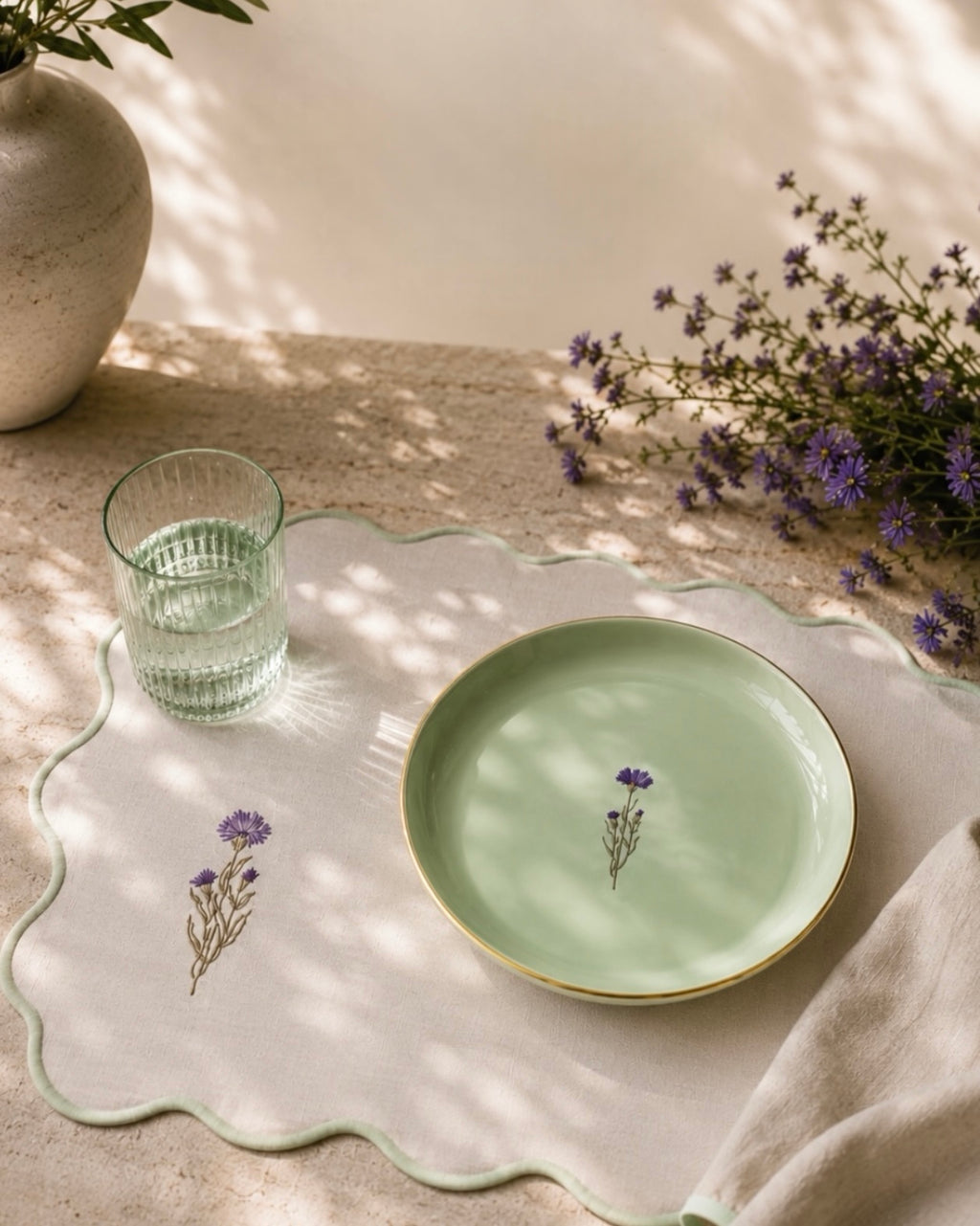 Pistachio Bubble Placemat & Napkin - Set of 6