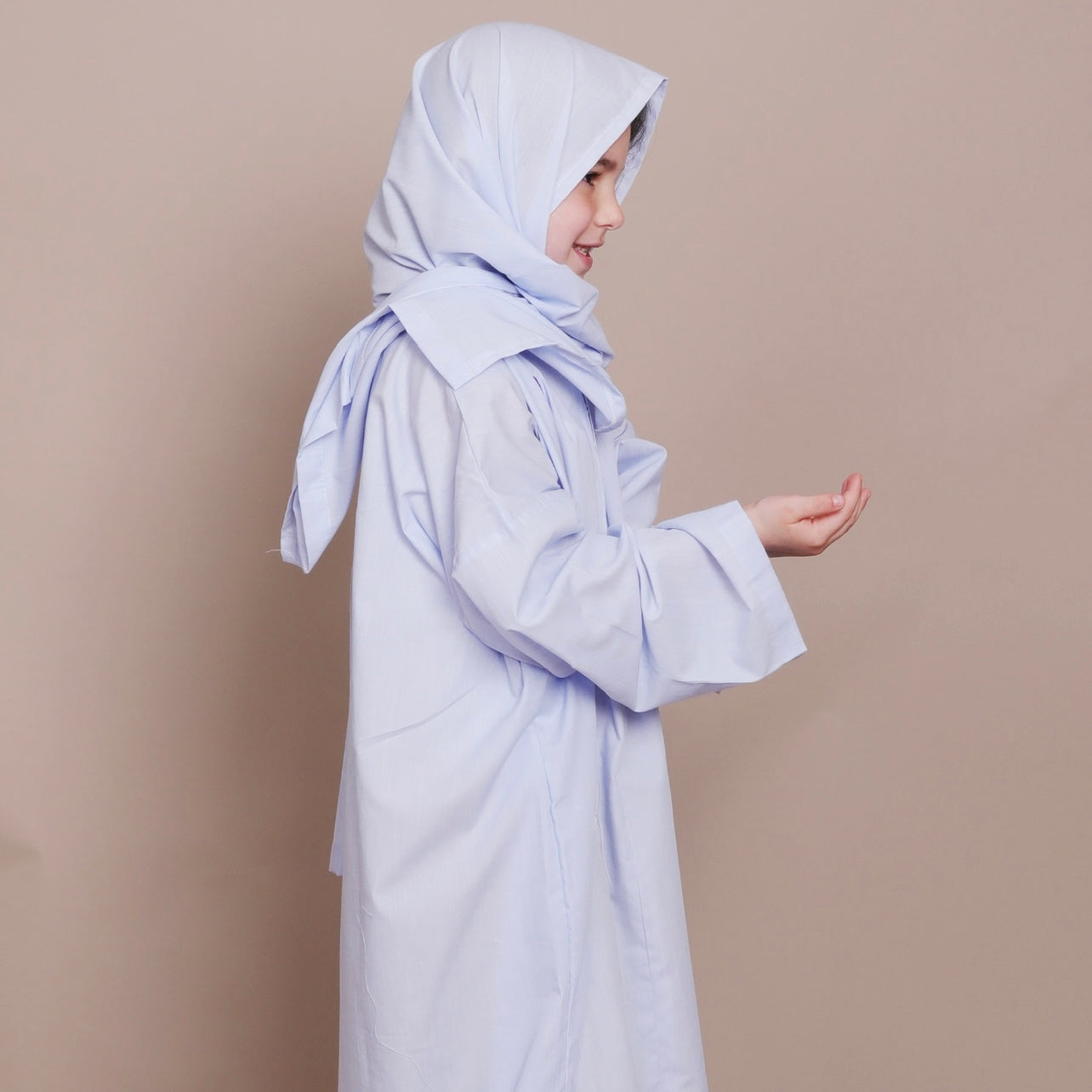 Blue Kids Prayer cloth 12 -14 years with hearts embroidery