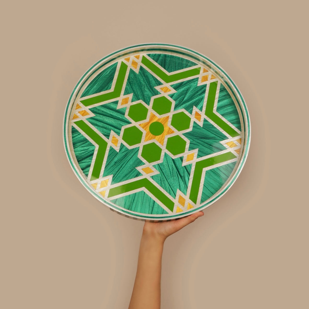 Large Mother Pearl Round tray