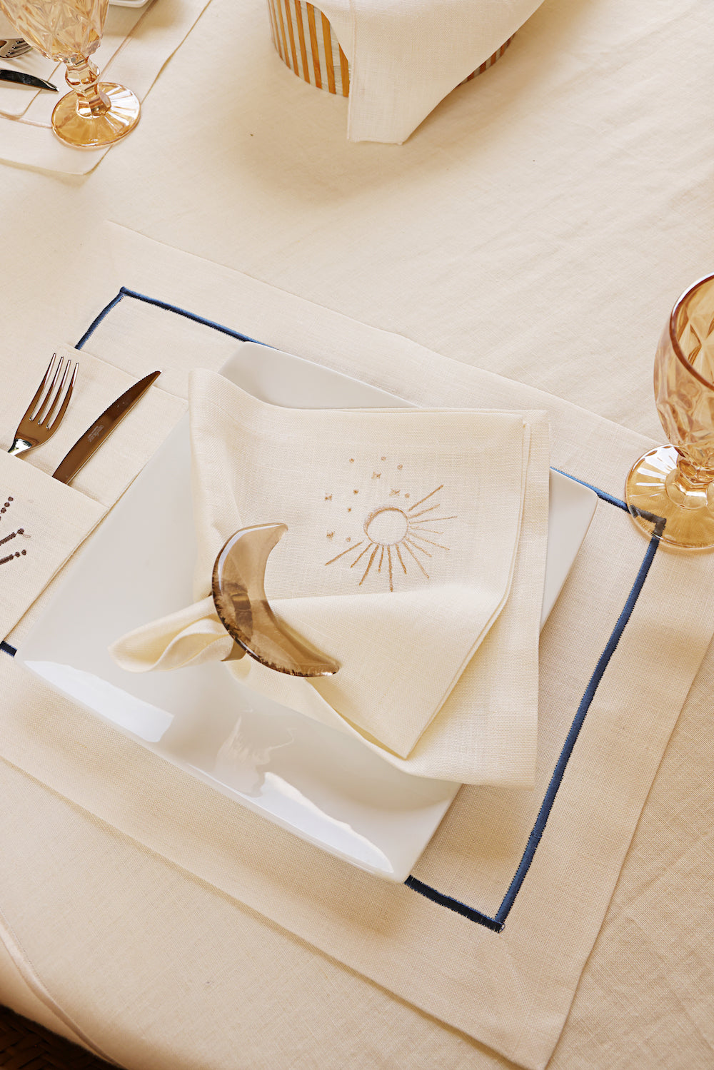 Moon & Sun Napkin set of 2