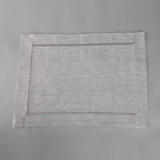 Grey Embroidered Flower Placemats Set