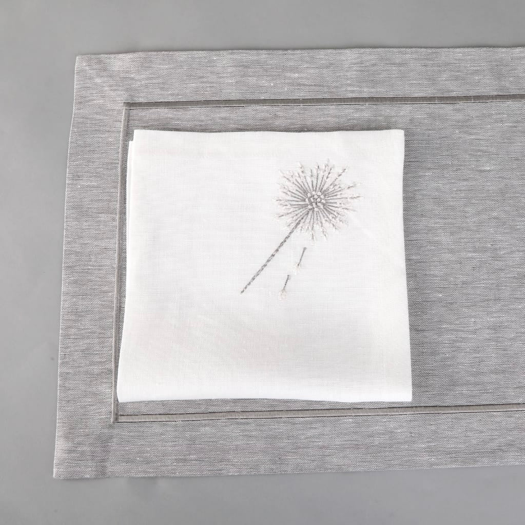 Grey Embroidered Placemats Set