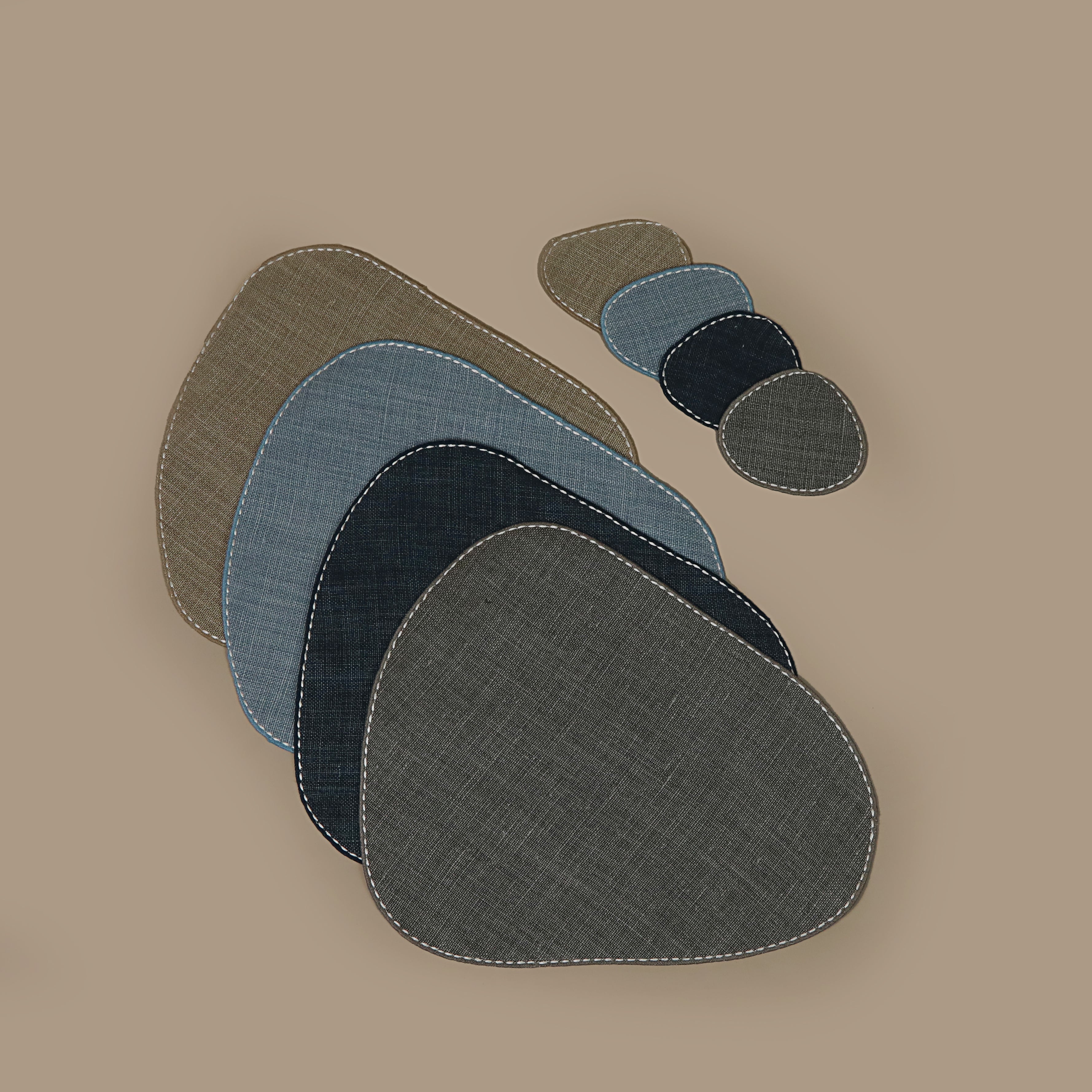 Placemat Earth stone with coasters set of 4