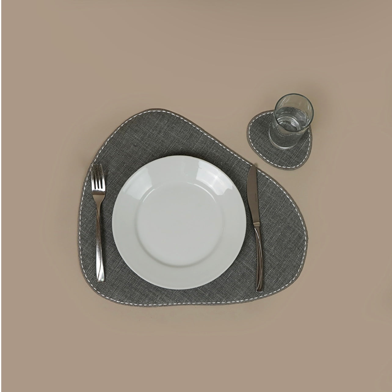 Placemat Grey stone with coasters set of 6