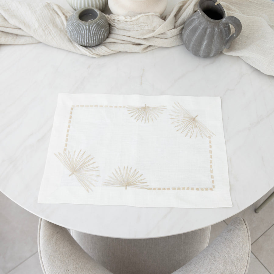 Placemat Beige 4 Fan Set of 6