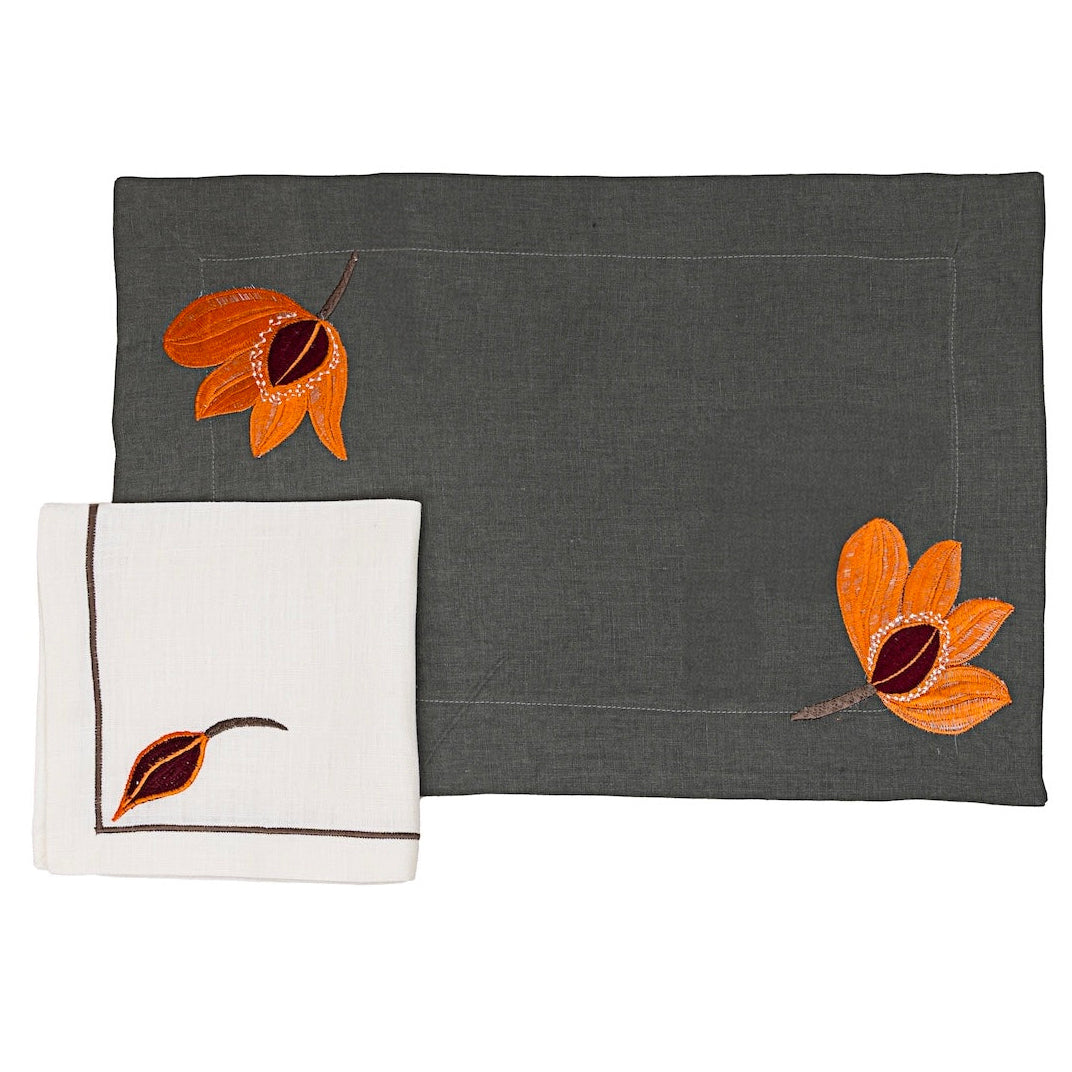 Orange Blossom Placemat & Napkin - Set of 6