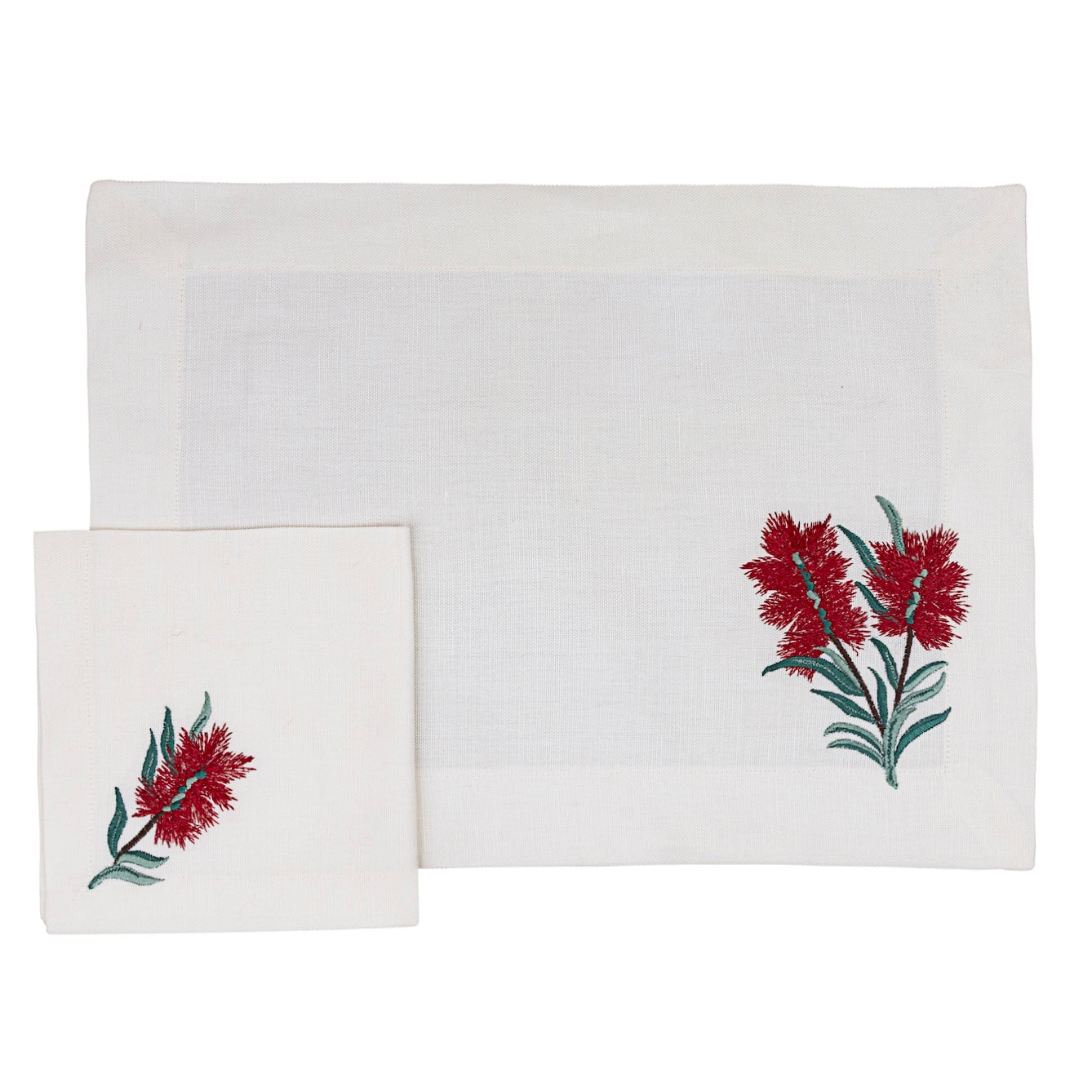 Christmas Flower Placemat & Napkin - Set of 6