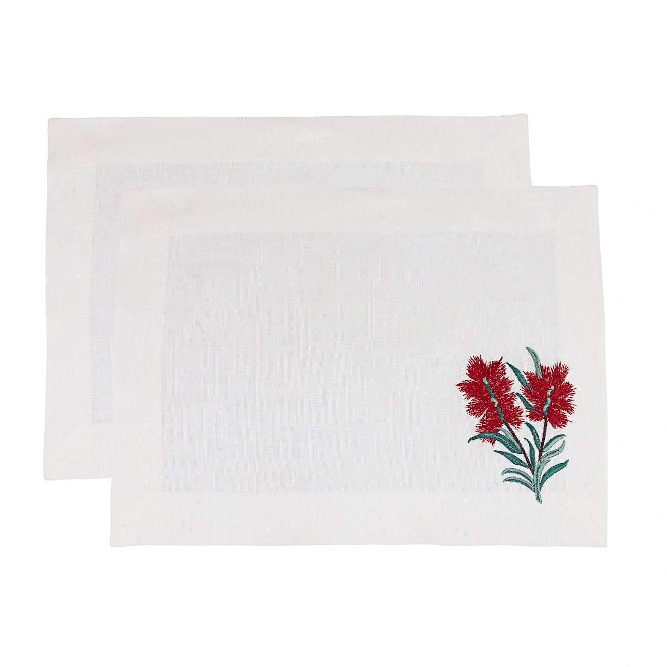 Christmas Flower Placemat & Napkin - Set of 6