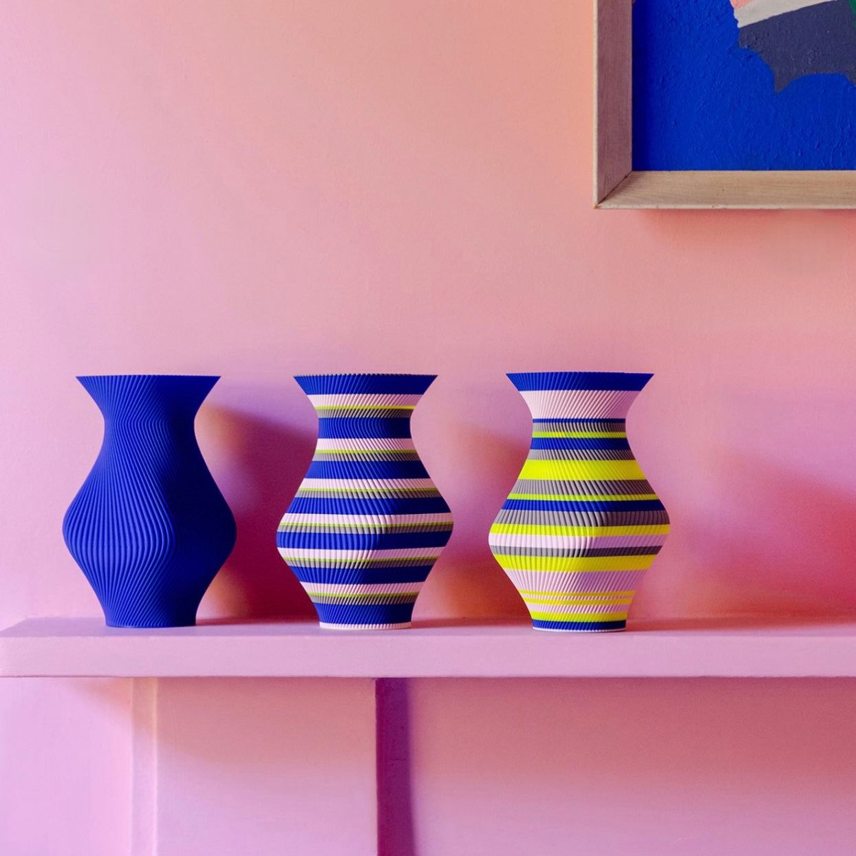 Flare Blue Vase - Blue Pattern