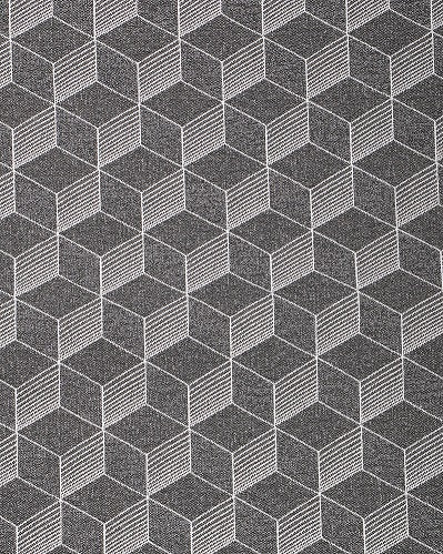 Dark Grey Geometry Design Embroidered Prayer Mat filled in 2cm dacron