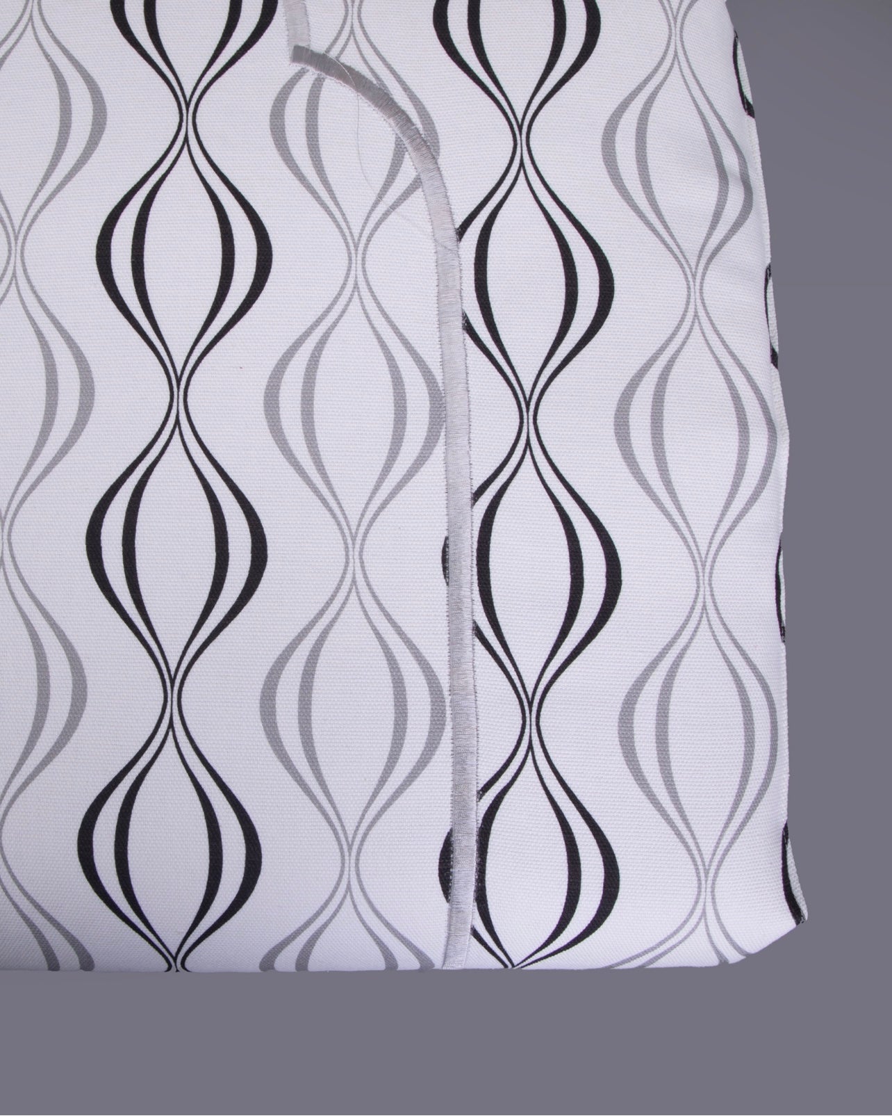 Prayer mat grey with grey and black semi circles embroidery filled in 3cm memory foam