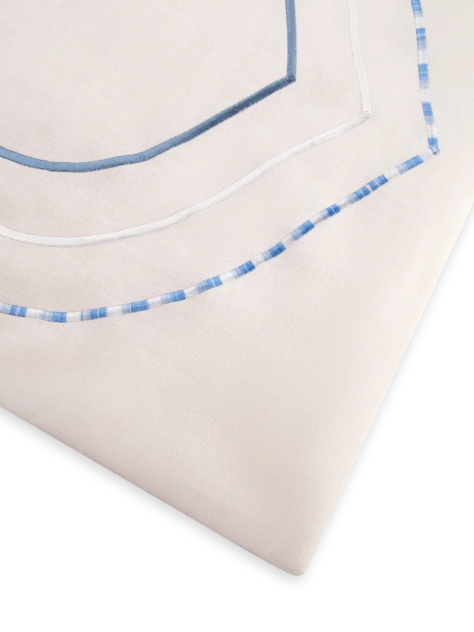 White Cotton Shades of Blue Prayer Mat filled in Dacron