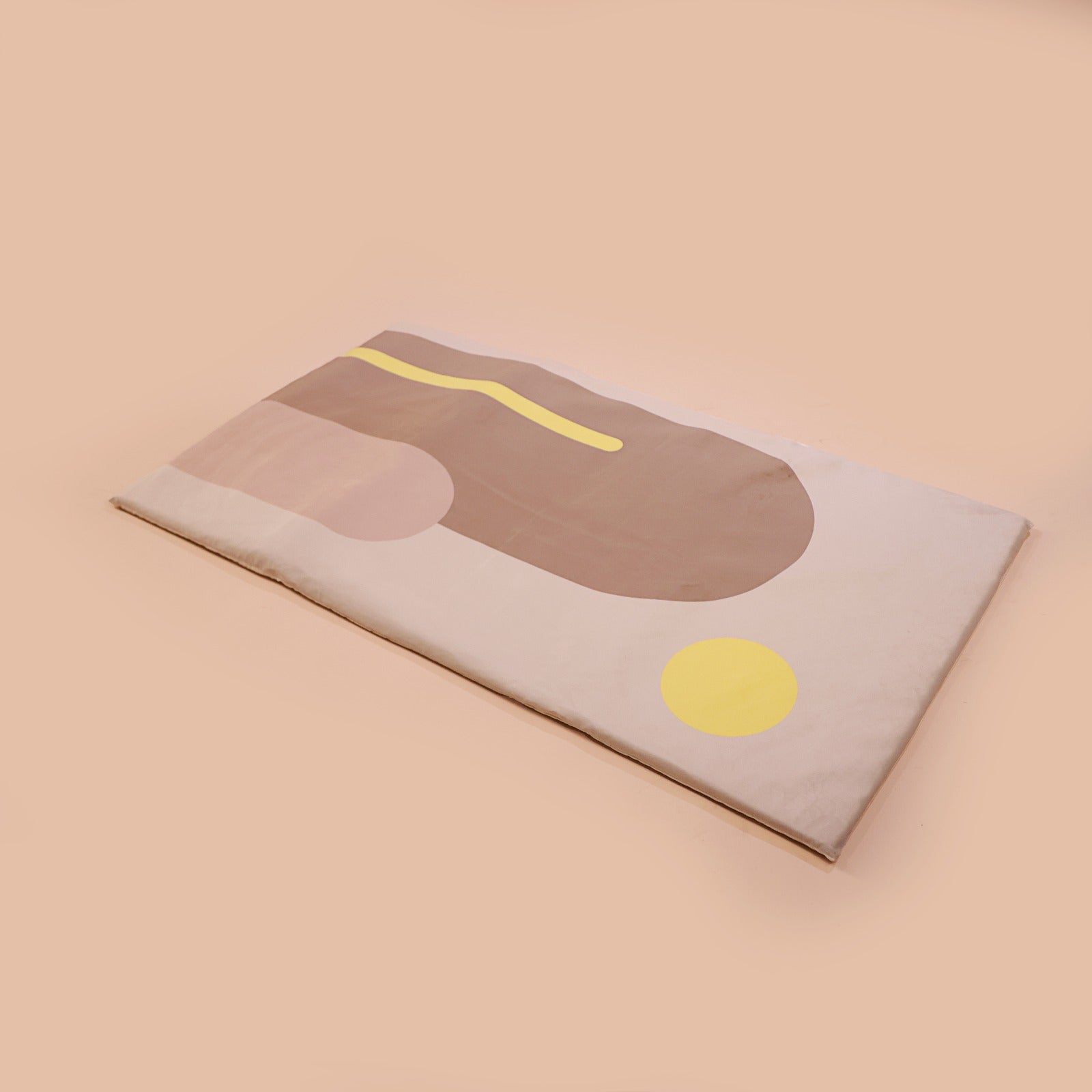 Printed Prayer Mat Beige filled in 2cm memory foam