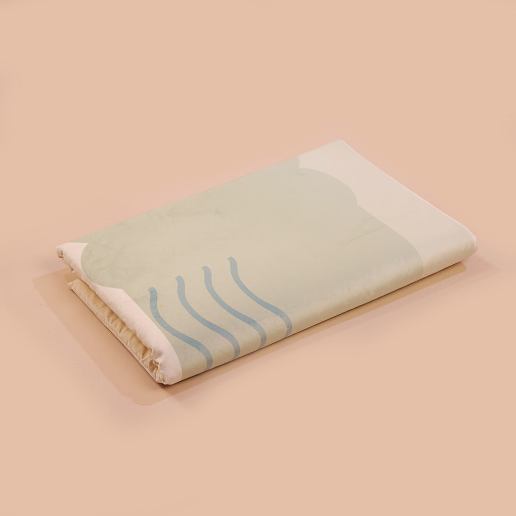 Printed Prayer Mat Green filled in 2cm memory foam