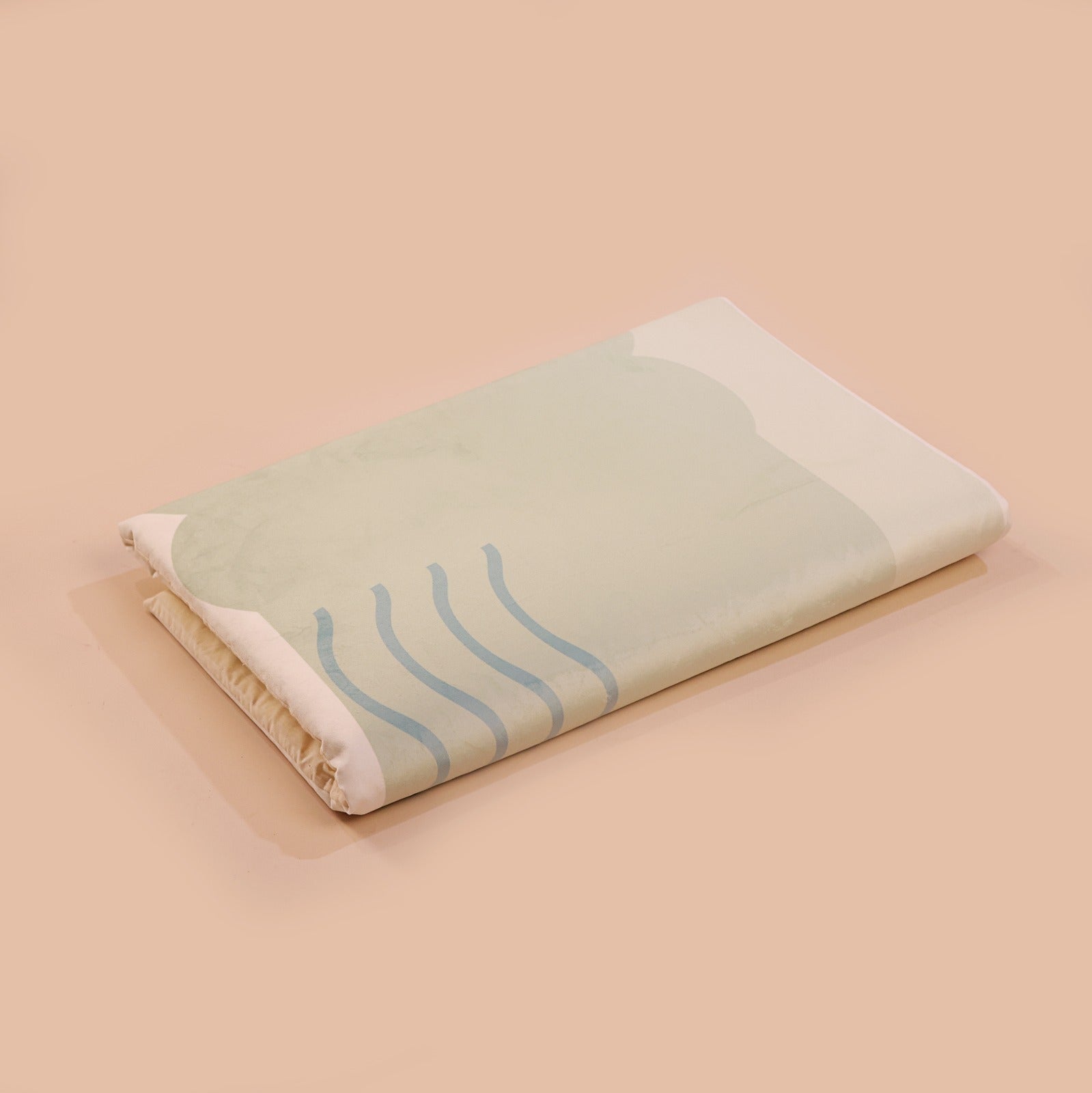 Printed Prayer Mat Green filled in 2cm memory foam