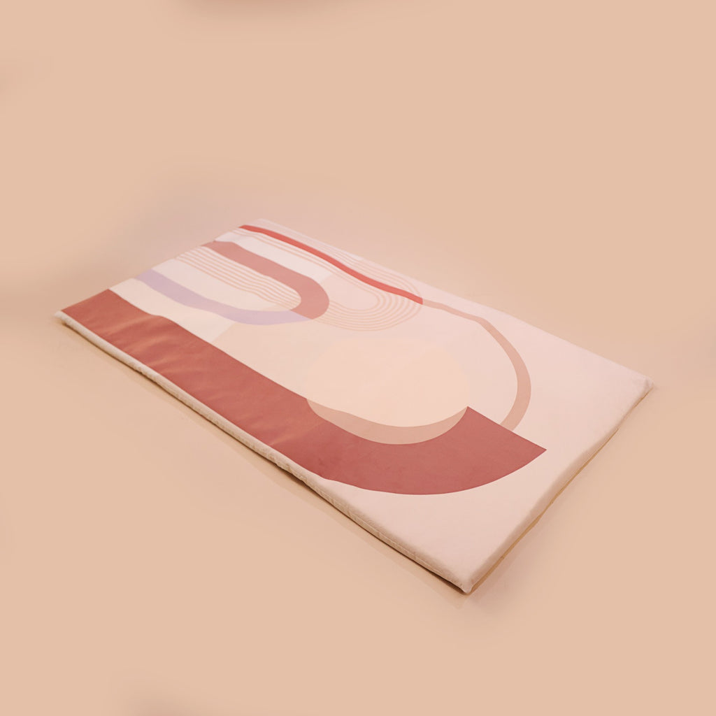 Printed Prayer Mat Pink filled in 2cm memory foam