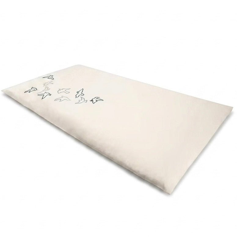 Green Birds Light Beige filled in 2cm memory foam