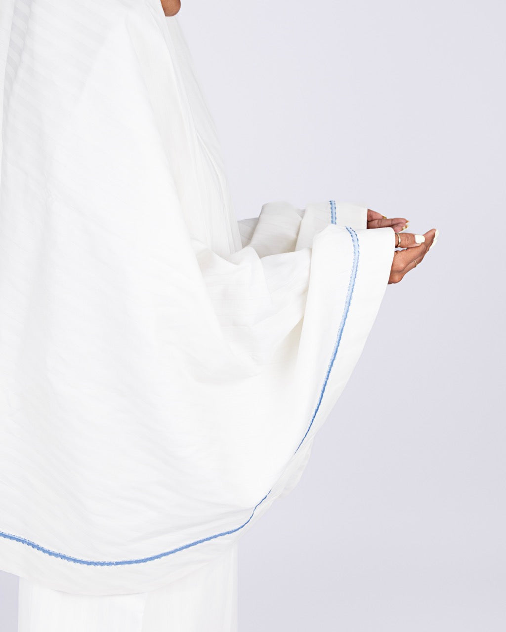 Blue Silk thread Cotton Prayer Cloth