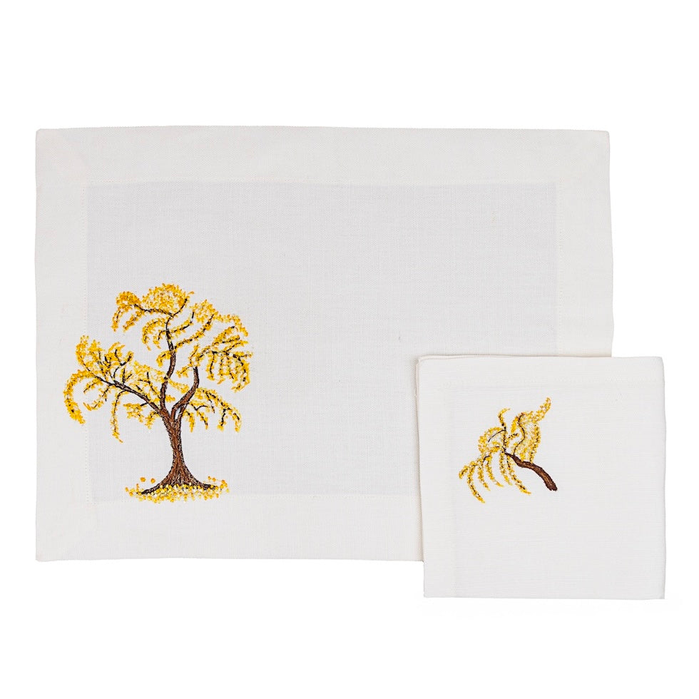 Blooming Trees Placemat & Napkin - Set of 6