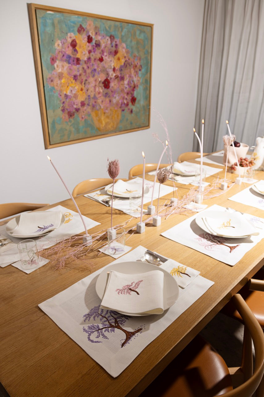 Blooming Trees Placemat & Napkin - Set of 6