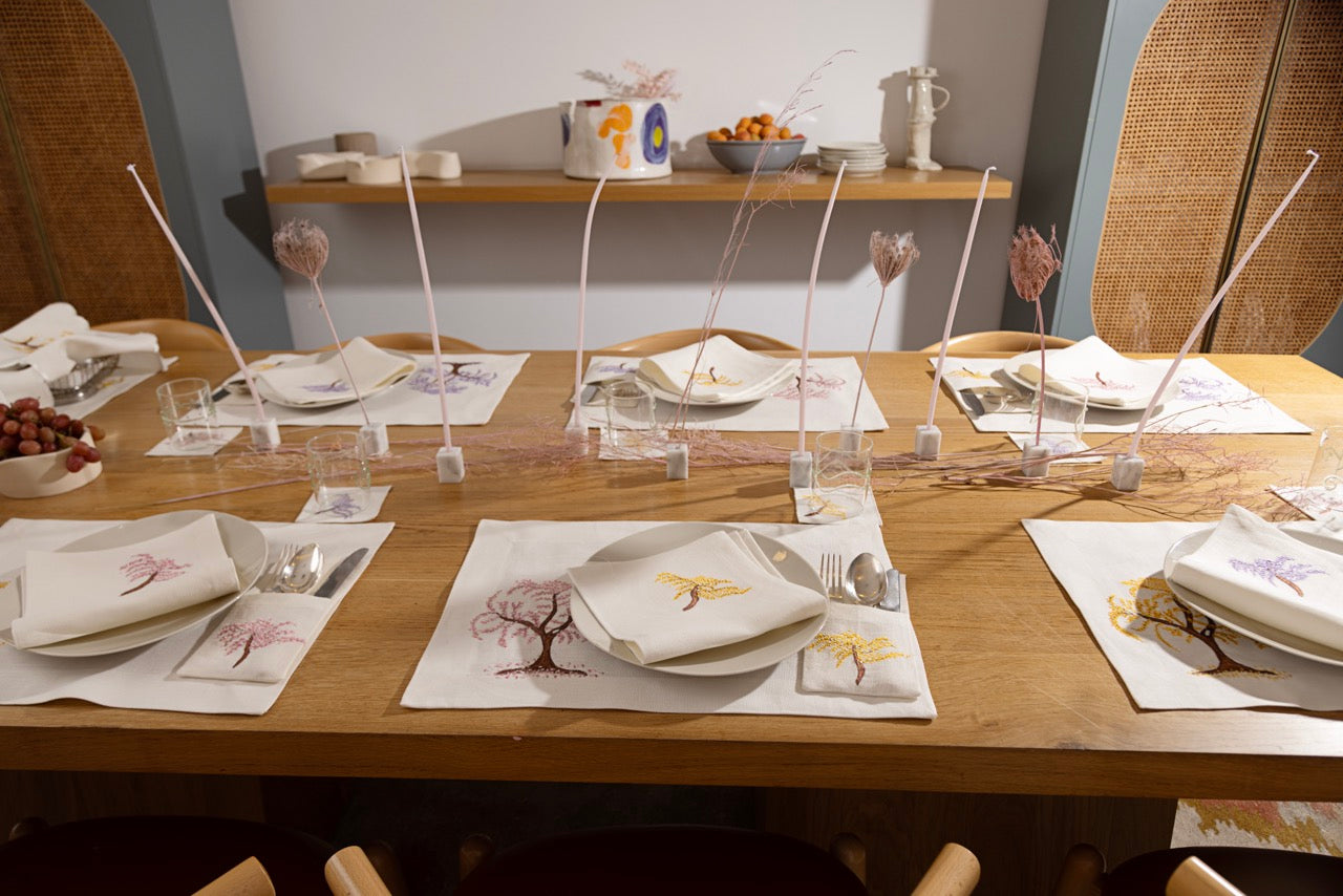 Blooming Trees Placemat & Napkin - Set of 6