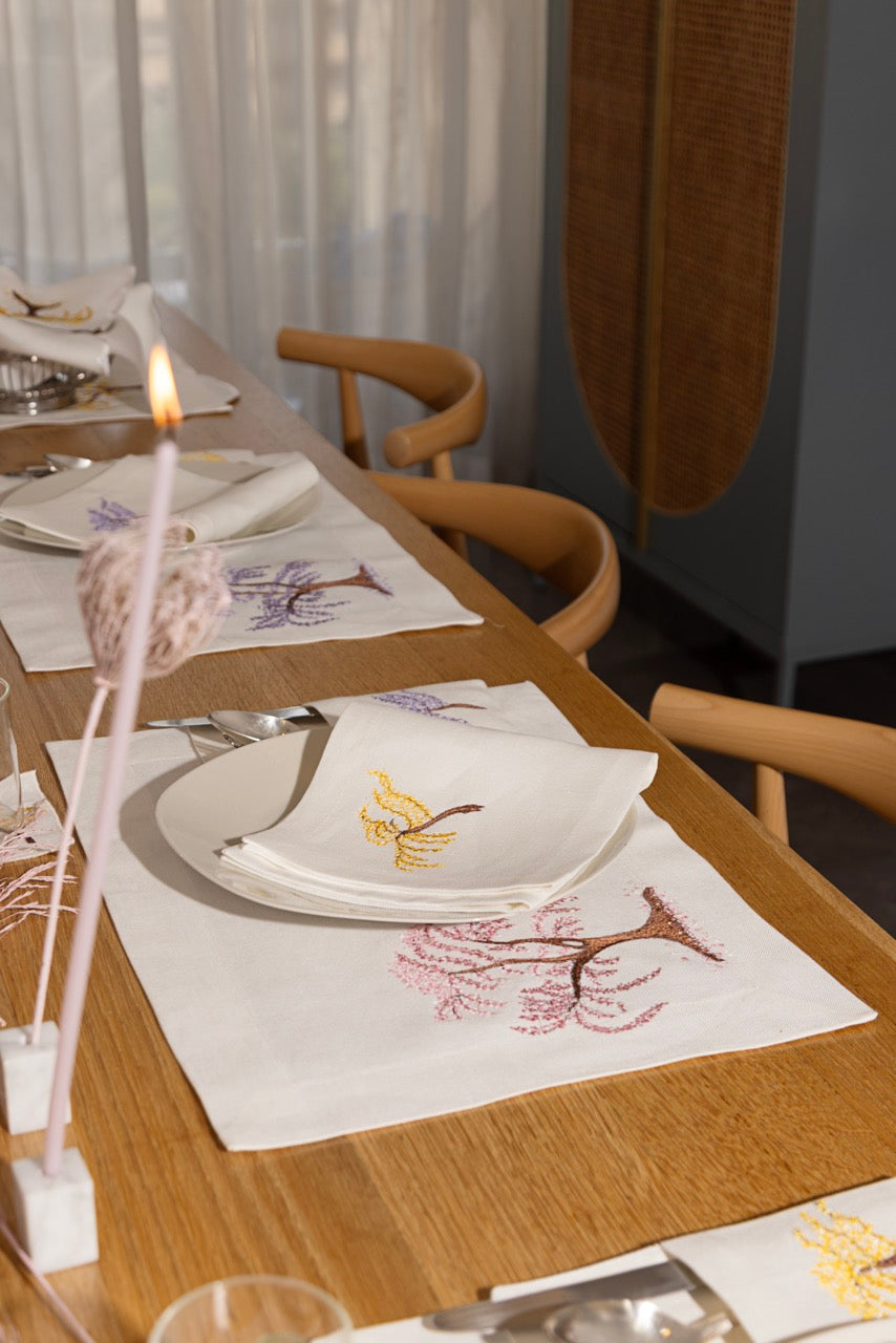 Blooming Trees Placemat & Napkin - Set of 6