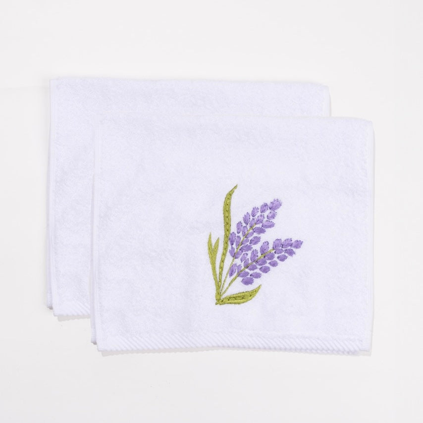 Towel Embroidered Lavender Set of 3