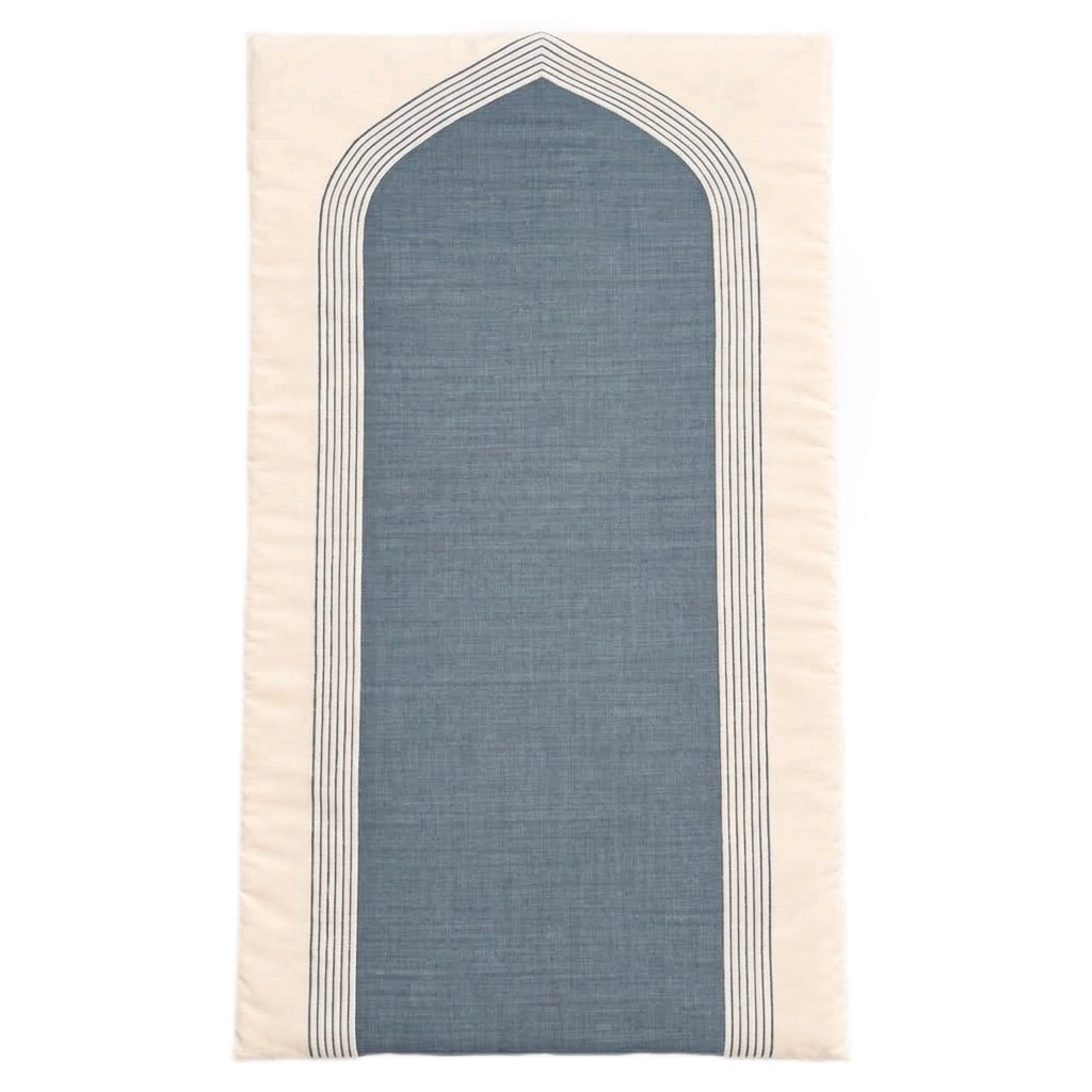 Blue Arch Prayer Mat filled in 2cm memory foam