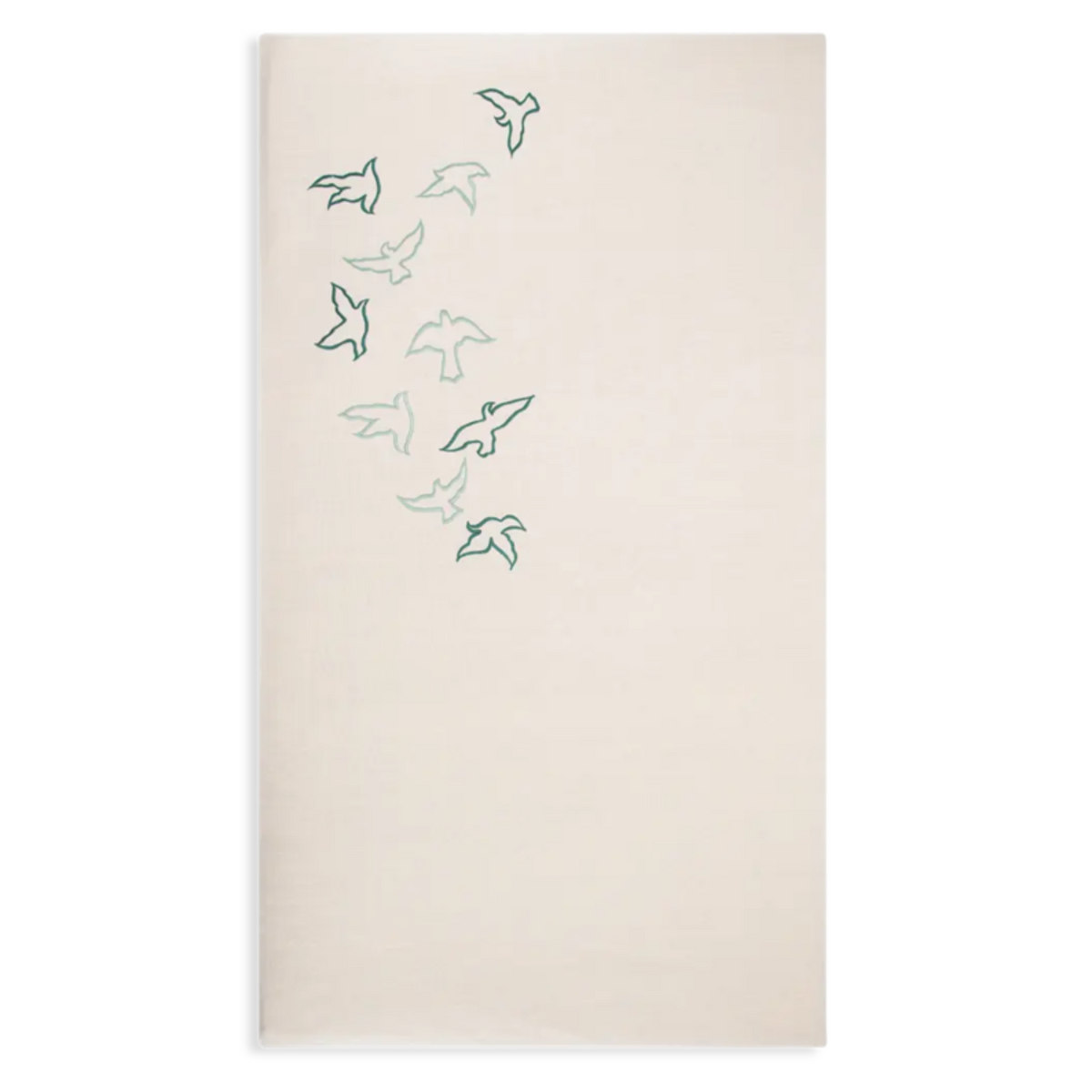 Green Birds Light Beige filled in 2cm memory foam