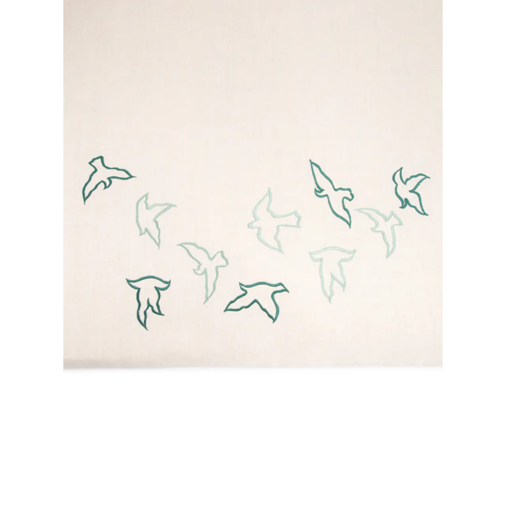 Green Birds Light Beige filled in 2cm memory foam