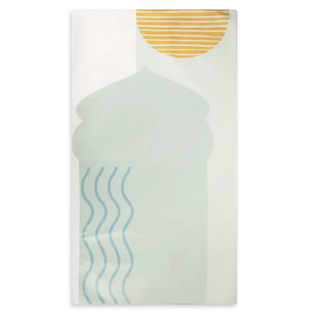 Printed Prayer Mat Green filled in 2cm memory foam