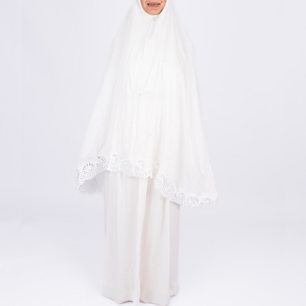 Offwhite Dentelle Silk Prayer Cloth
