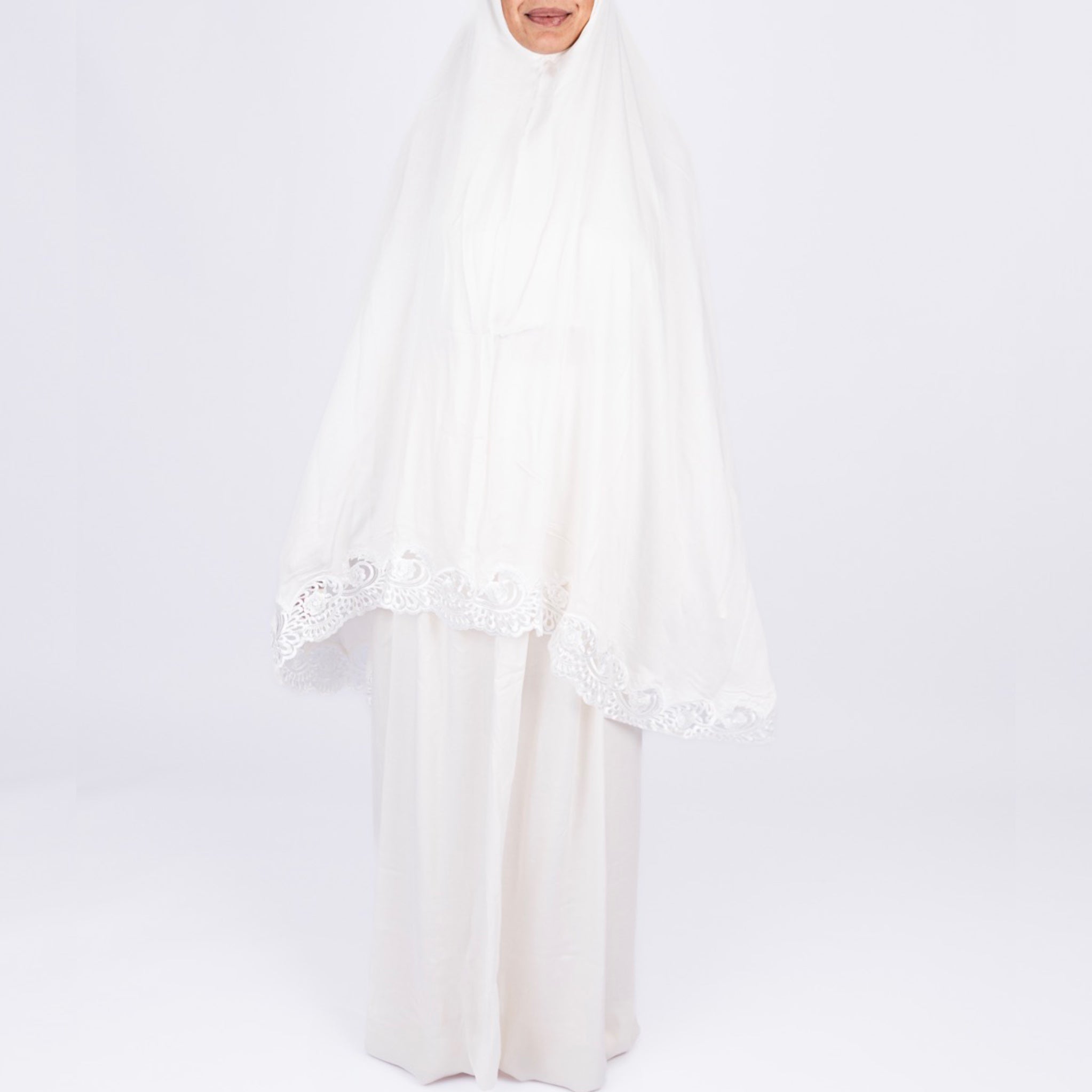 Offwhite Dentelle Silk Prayer Cloth